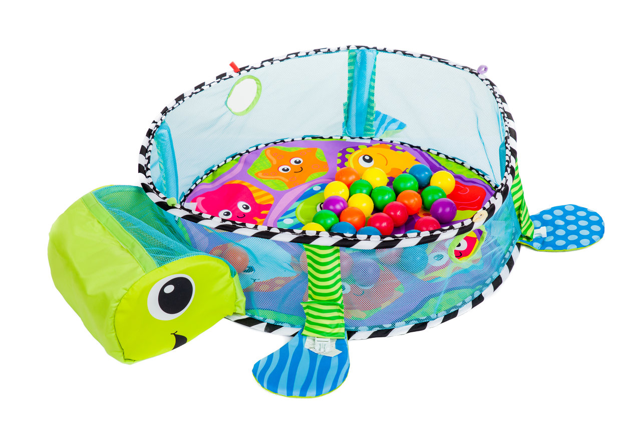 Mata Edukacyjna 3w1 Żółw Kojec Duża 0+ 30 piłeczek - obrazek 2