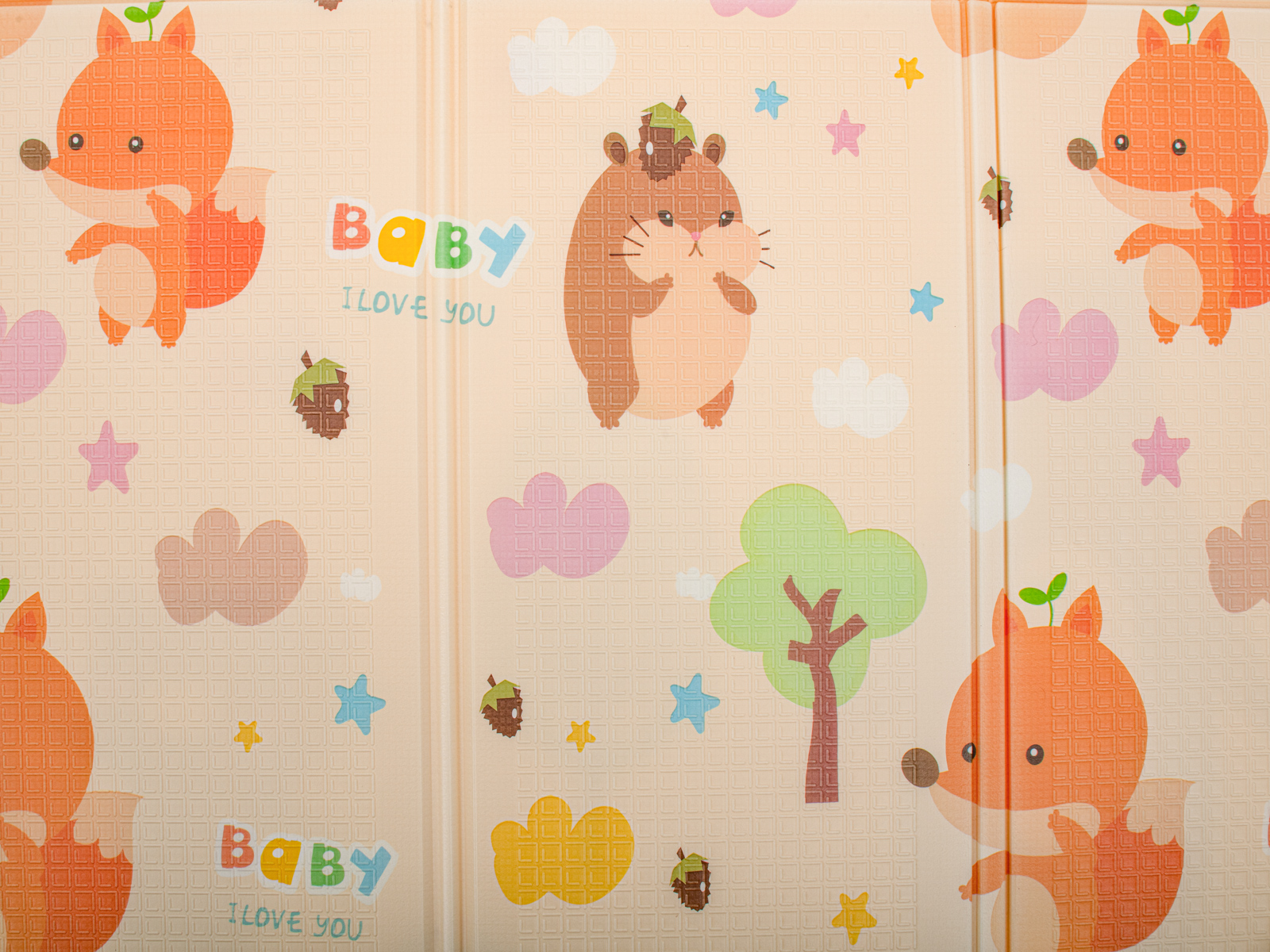 Mata Edukacyjna składana piankowa dwustronna jeż/miś 150x195cm - obrazek 4