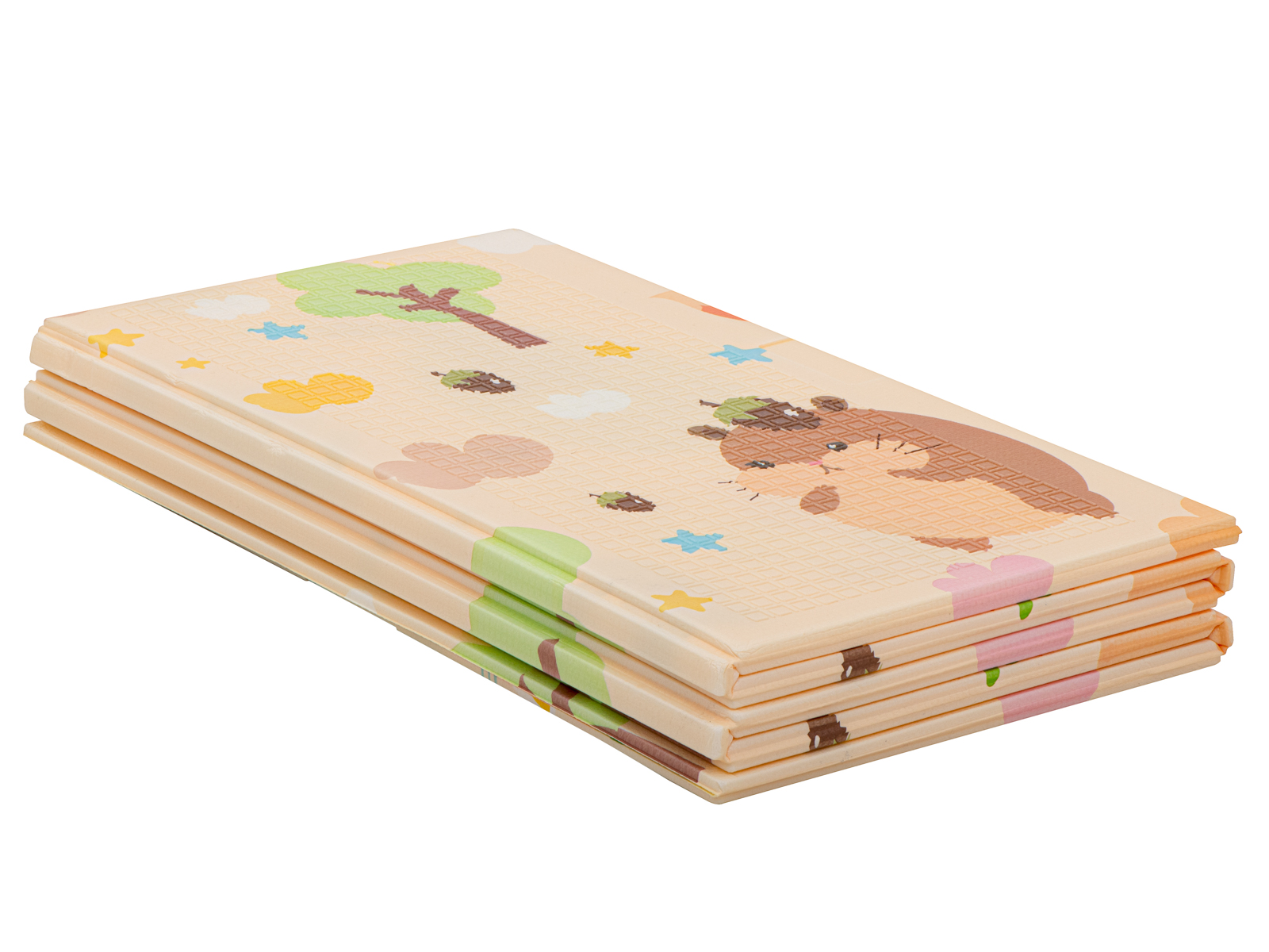 Mata Edukacyjna składana piankowa dwustronna jeż/miś 150x195cm - obrazek 7