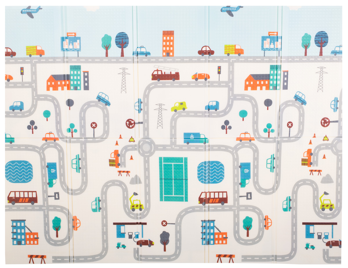 Mata edukacyjna składana piankowa dwustronna ulica las 150x190cm - obrazek 4