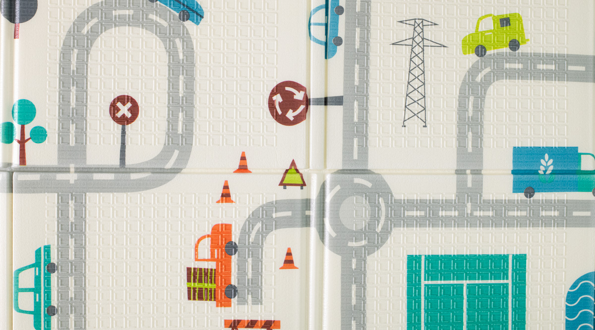 Mata edukacyjna składana piankowa dwustronna ulica las 150x190cm - obrazek 6