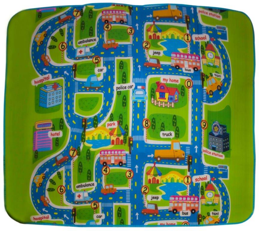 Mata Edukacyjna piankowa dla dzieci ulica 160x130cm - obrazek 7